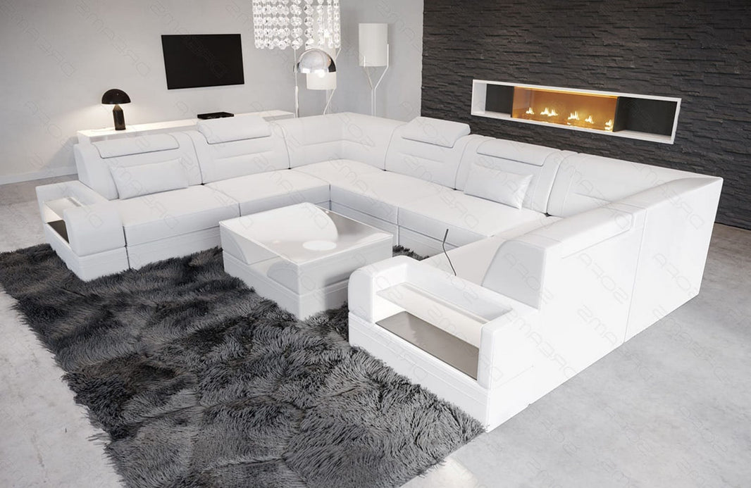 Mini Sofa Trivento U-Form aus Leder