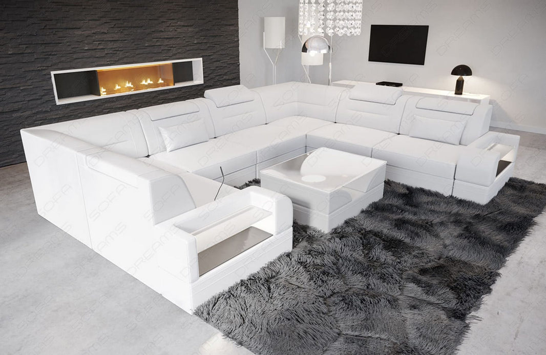 Mini Sofa Trivento U-Form aus Leder