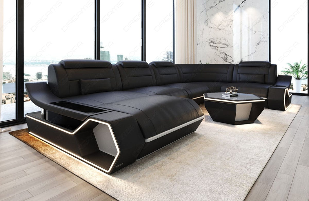 Wohnlandschaft Toscano U-Form in Leder