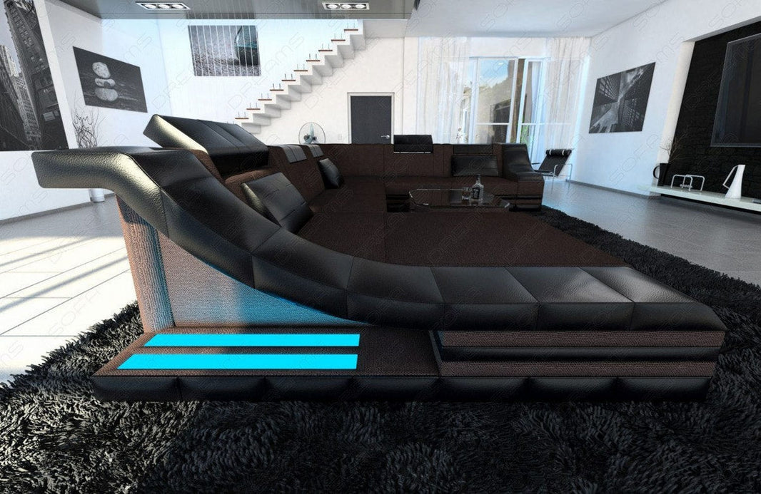 XXL Stoff Wohnlandschaft Turino U-Form