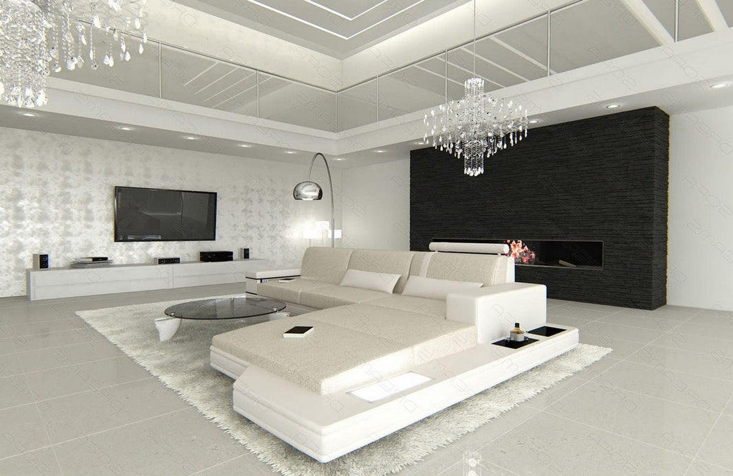 Couch Messana L-Form in Stoff
