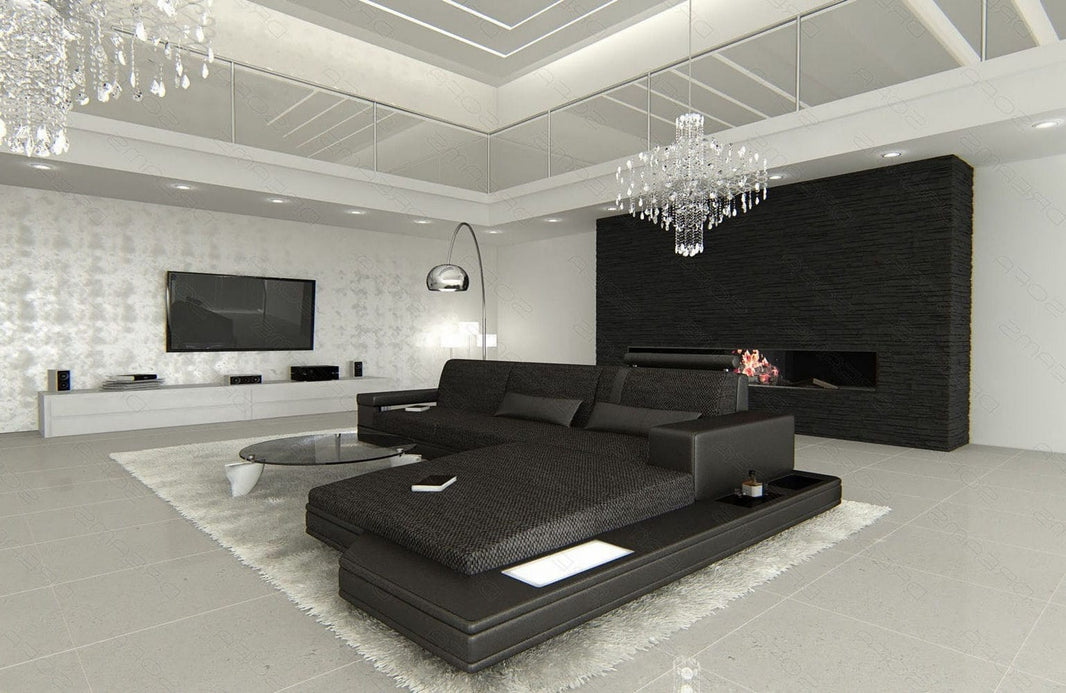 Couch Messana L-Form in Stoff