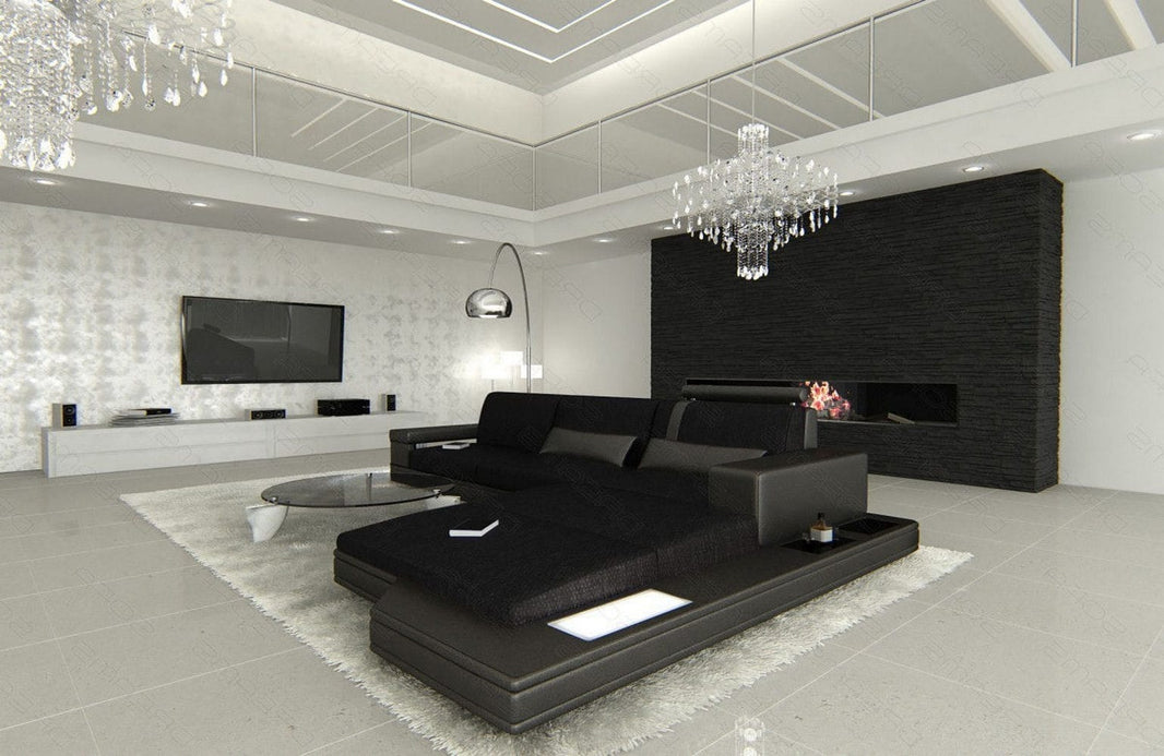 Couch Messana L-Form in Stoff