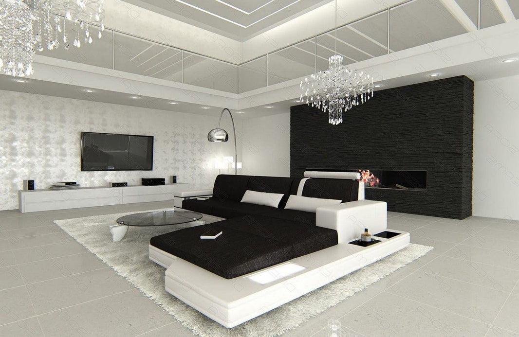 Couch Messana L-Form in Stoff