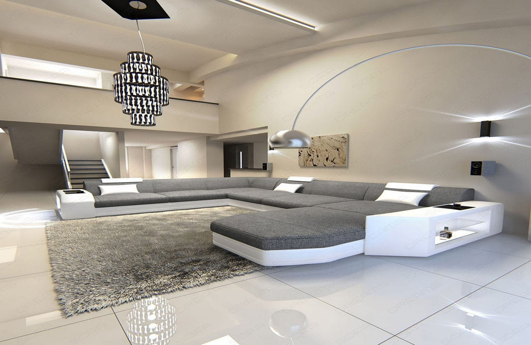 Wohnlandschaft Prato XXL U-Form in Stoff