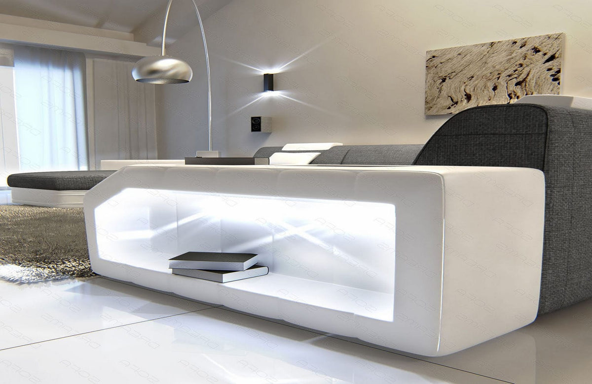 Wohnlandschaft Prato XXL U-Form in Stoff Grau-Weiß