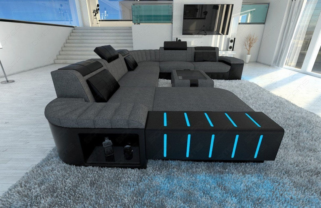 XXL Stoff Wohnlandschaft Bellagio U-Form