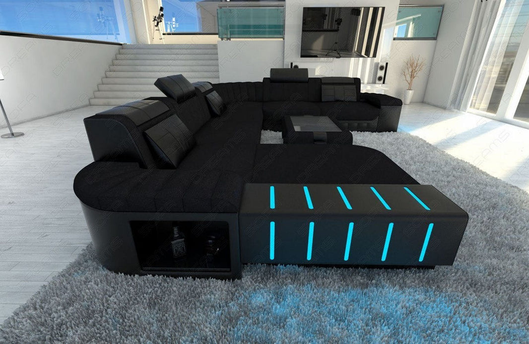 XXL Stoff Wohnlandschaft Bellagio U-Form