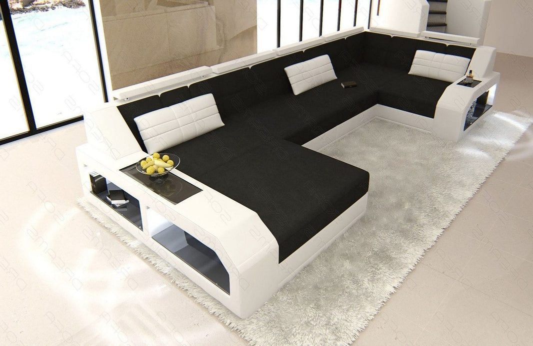 Wohnlandschaft Arezzo U-Form aus Stoff