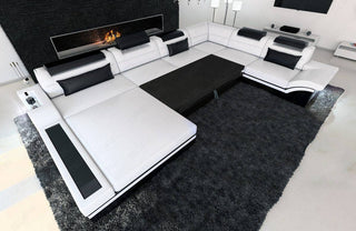 Wohnlandschaft Mezzo XXL U-Form in Stoff Macchiato-Weiß