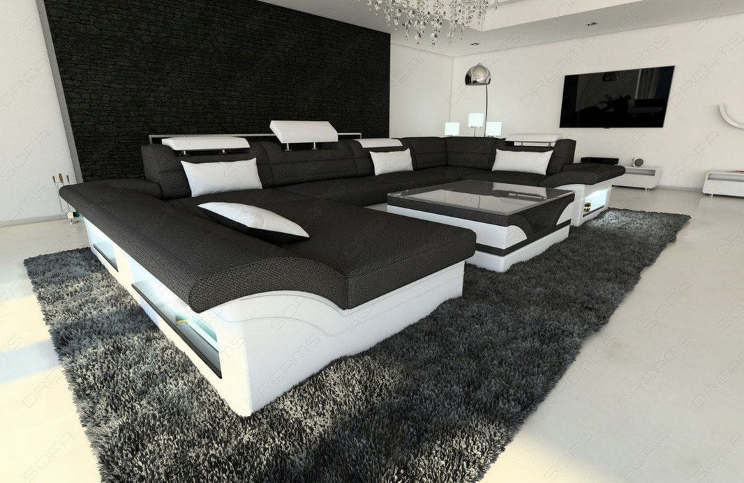 Wohnlandschaft Enzo U-Form in Stoff