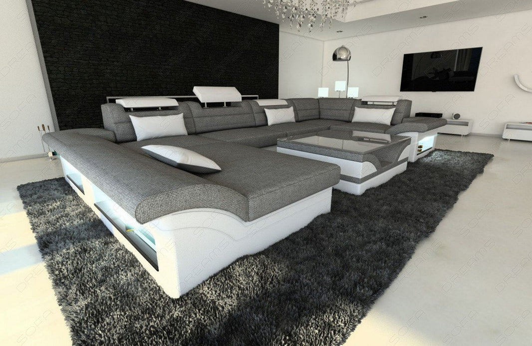 Wohnlandschaft Enzo U-Form in Stoff