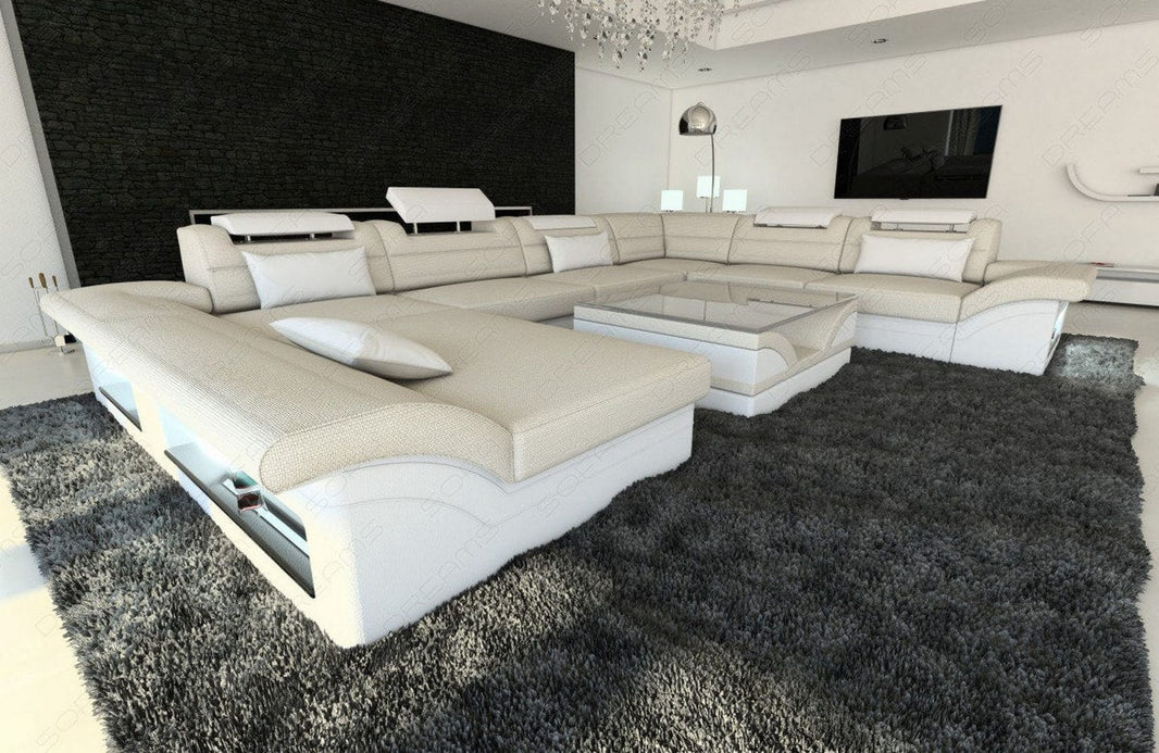 XXL Wohnlandschaft Enzo U-Form in Stoff