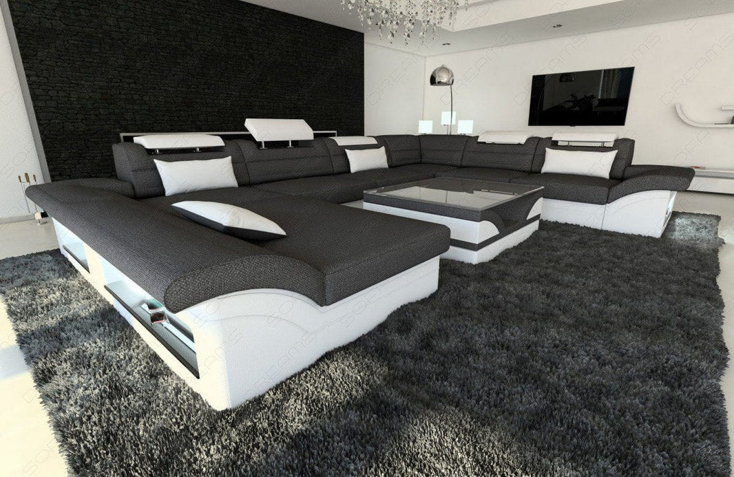 XXL Wohnlandschaft Enzo U-Form in Stoff