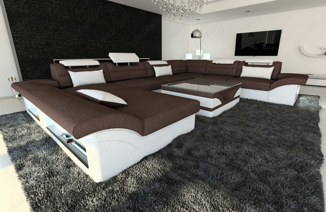 XXL Wohnlandschaft Enzo U-Form in Stoff