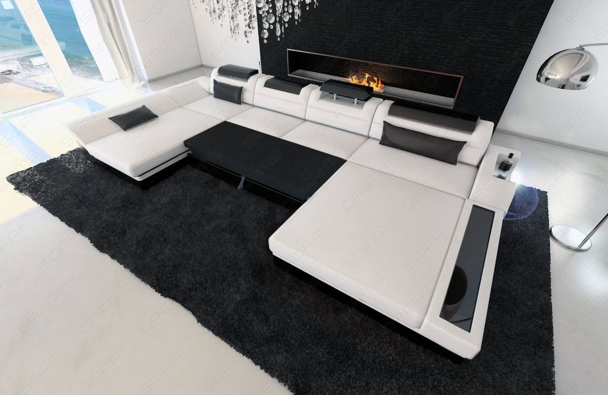 Couchlandschaft Monza U-Form in Stoff Grau-Grau