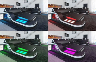 Stoff Ecksofa Palermo L-Form Grau-Schwarz