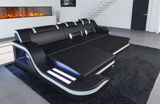 Stoff Ecksofa Palermo L-Form Grau-Schwarz