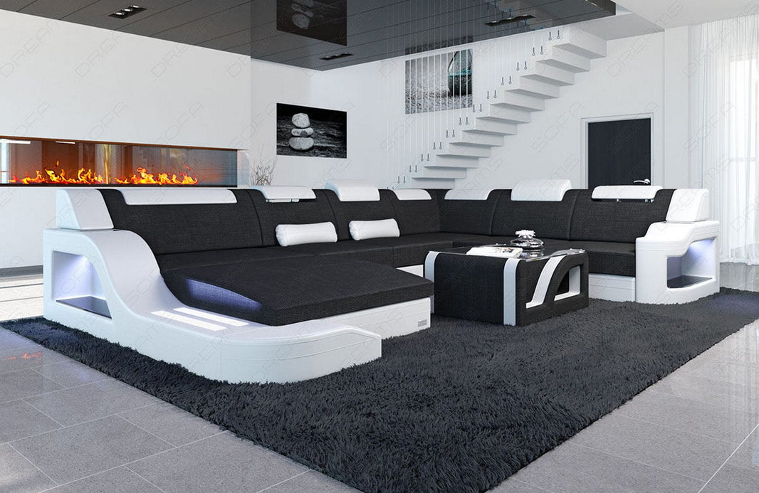 XXL Stoff Wohnlandschaft Palermo U-Form