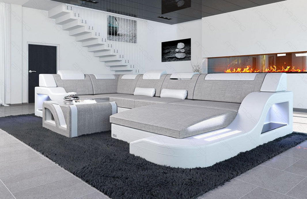 Stoff Wohnlandschaft Palermo U-Form