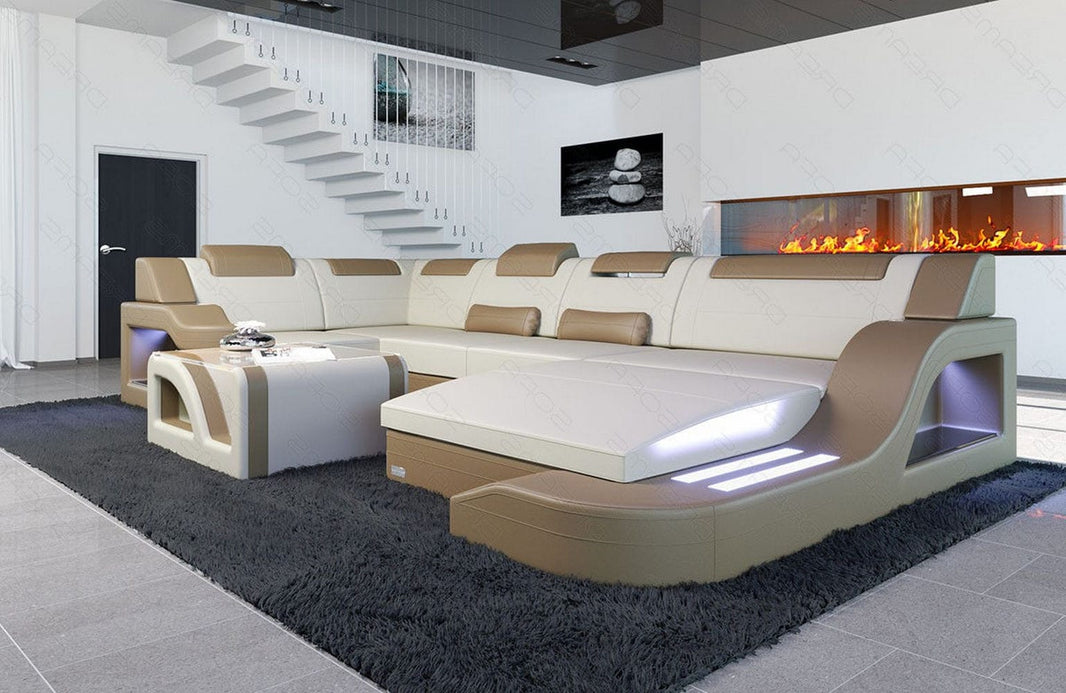 Stoff Wohnlandschaft Palermo U-Form