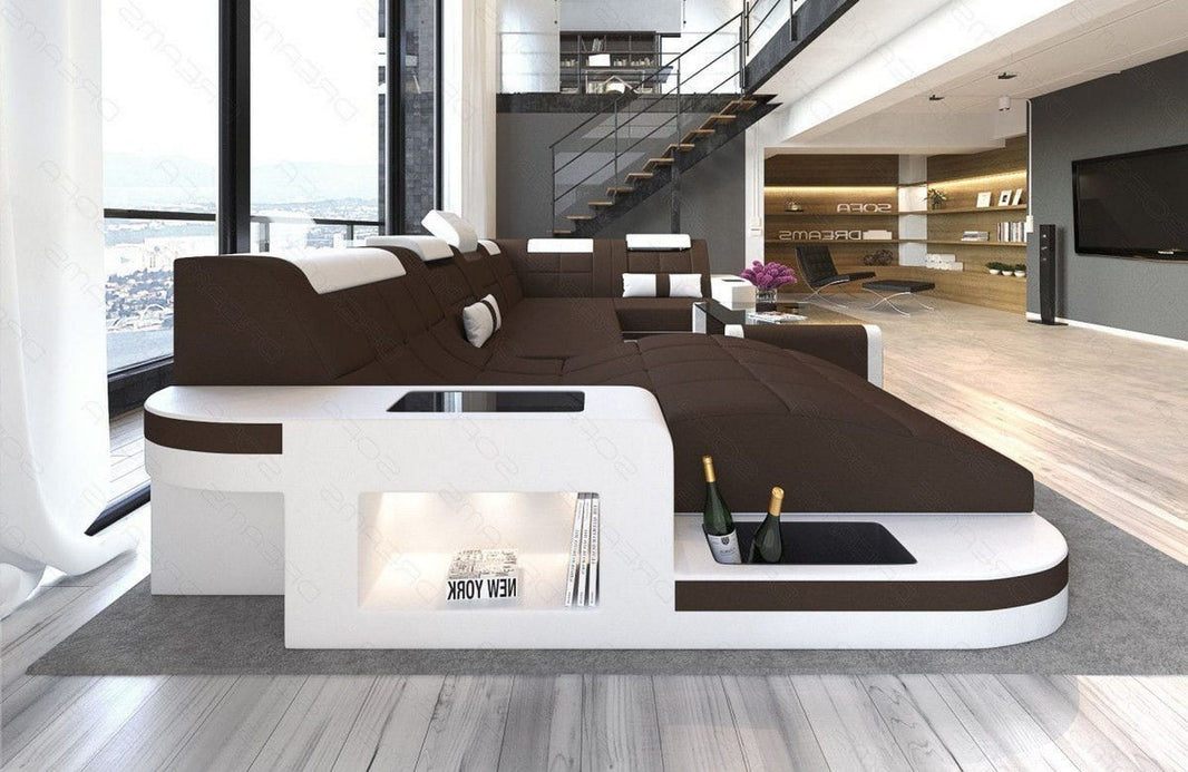 Stoff Wohnlandschaft Wave U-Form