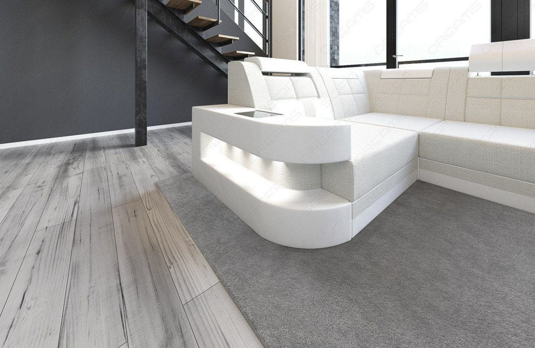 Stoff Wohnlandschaft Wave U-Form
