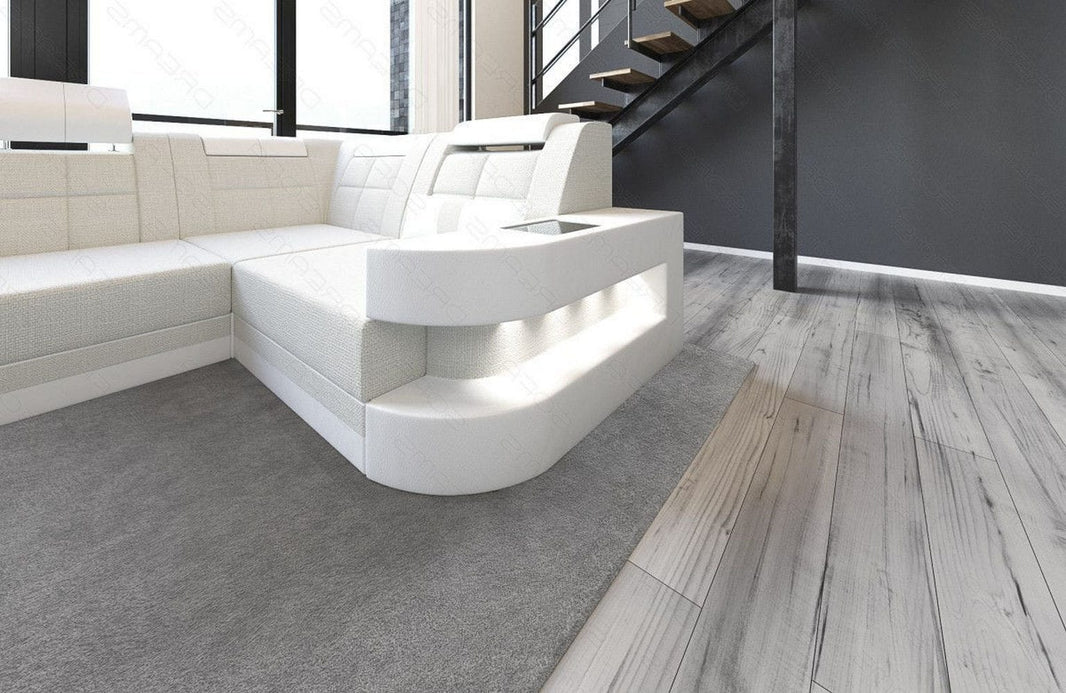 Stoff Wohnlandschaft Wave U-Form