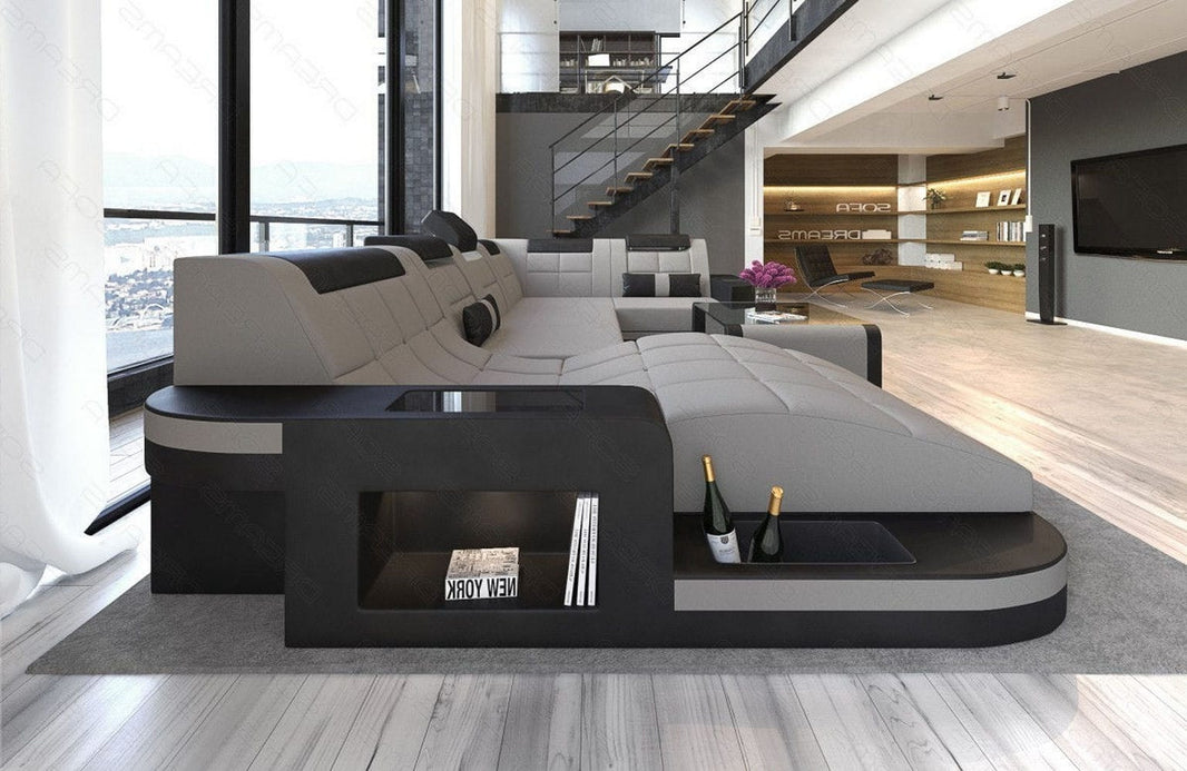 Stoff Wohnlandschaft Wave U-Form