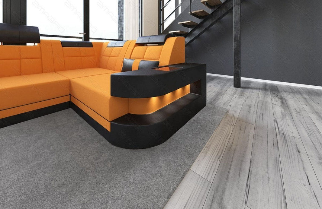 Stoff Wohnlandschaft Wave U-Form