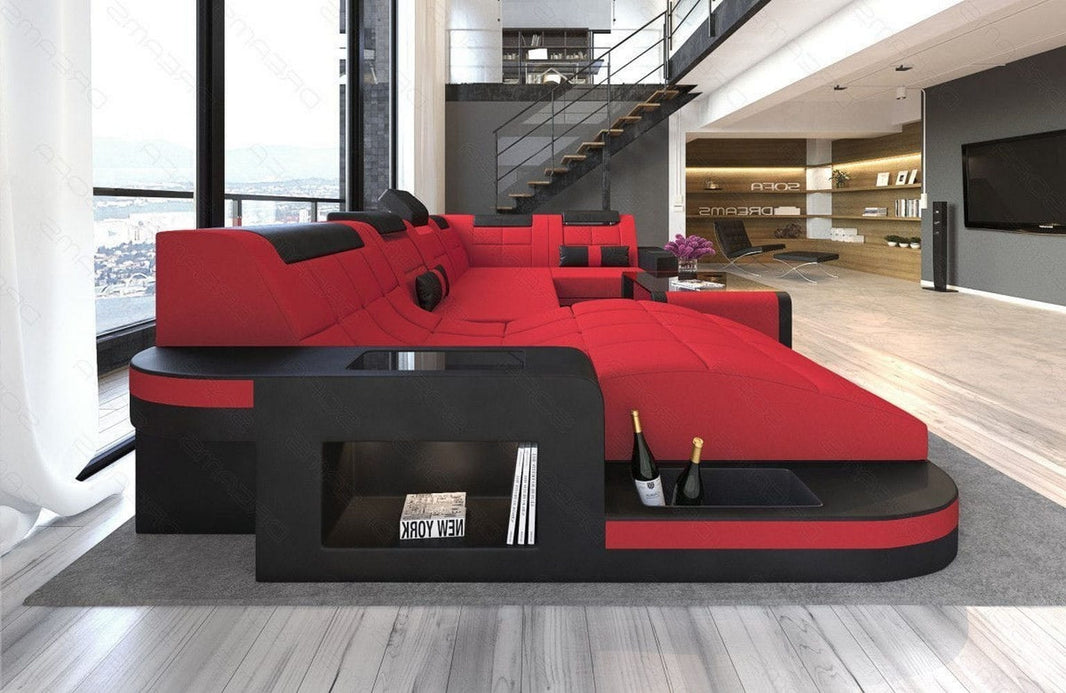 Stoff Wohnlandschaft Wave U-Form