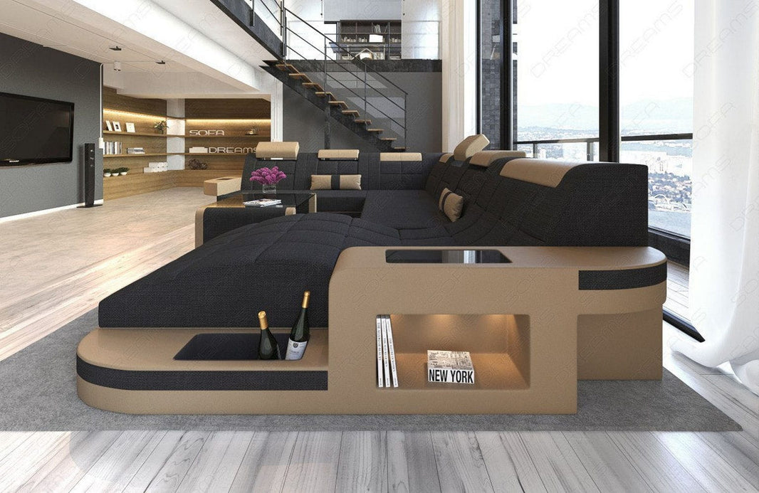 Wohnlandschaft Wave XXL U-Form in Stoff