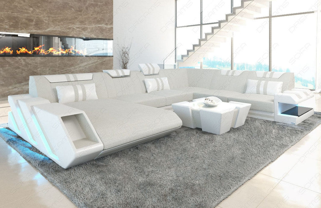 XXL Stoff Wohnlandschaft Apollonia U-Form
