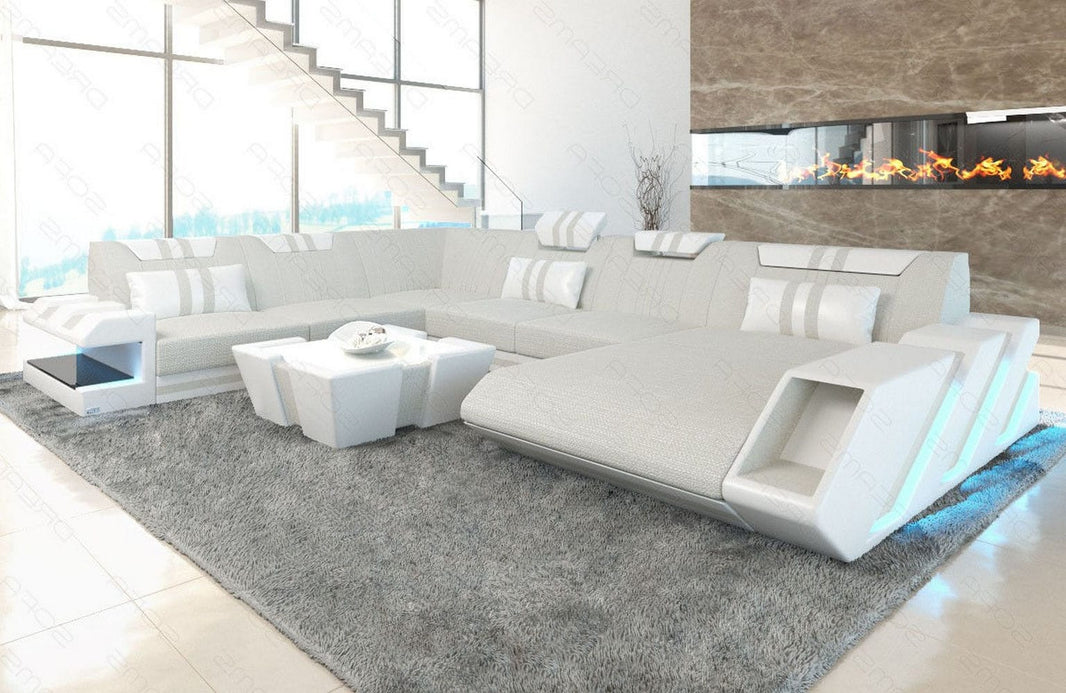 XXL Stoff Wohnlandschaft Apollonia U-Form