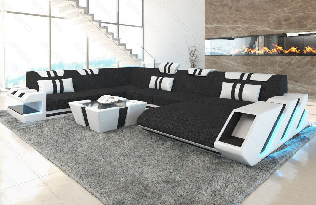 XXL Stoff Wohnlandschaft Apollonia U-Form