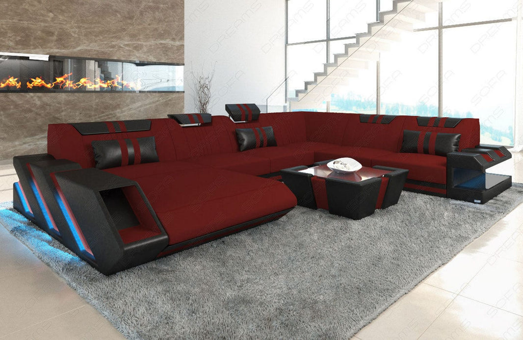 XXL Stoff Wohnlandschaft Apollonia U-Form