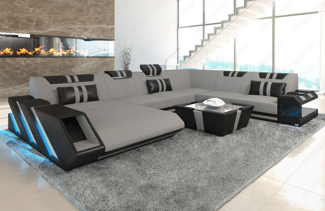 XXL Stoff Wohnlandschaft Apollonia U-Form