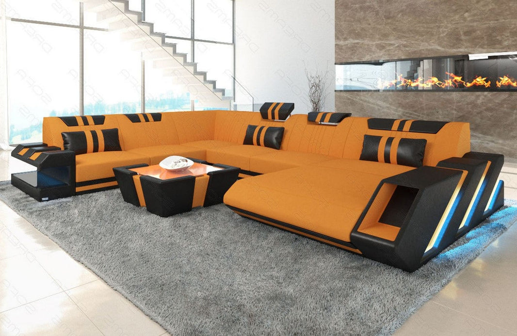XXL Stoff Wohnlandschaft Apollonia U-Form
