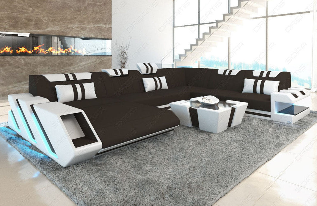 XXL Stoff Wohnlandschaft Apollonia U-Form
