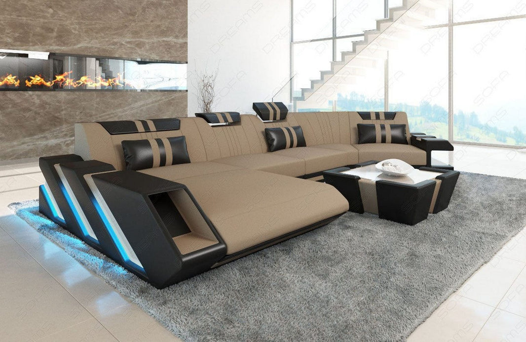 Sofa Apollonia C-Form in Stoff