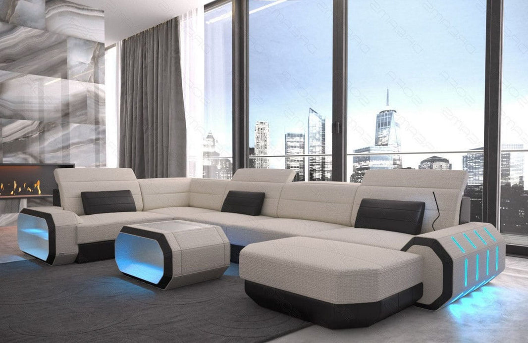 Wohnlandschaft Roma U-Form aus Stoff