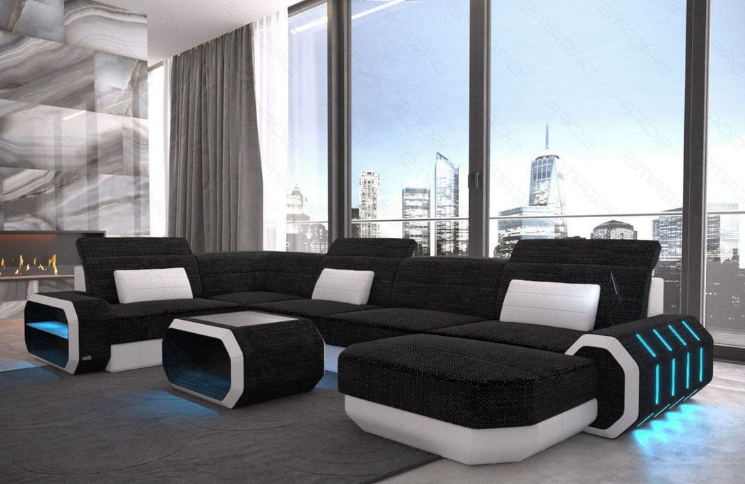 Wohnlandschaft Roma U-Form aus Stoff