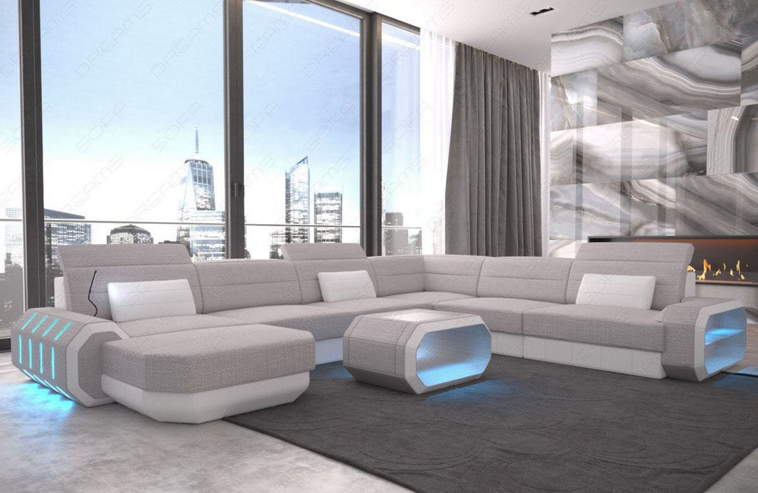 XXL Stoff Wohnlandschaft Roma U-Form