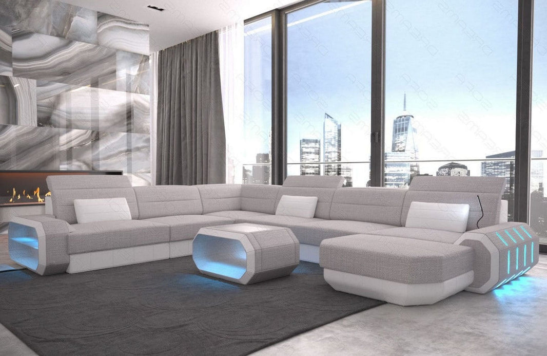 XXL Stoff Wohnlandschaft Roma U-Form