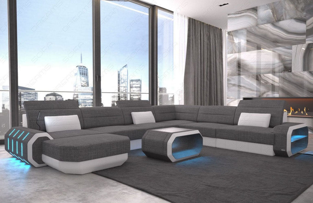 XXL Stoff Wohnlandschaft Roma U-Form