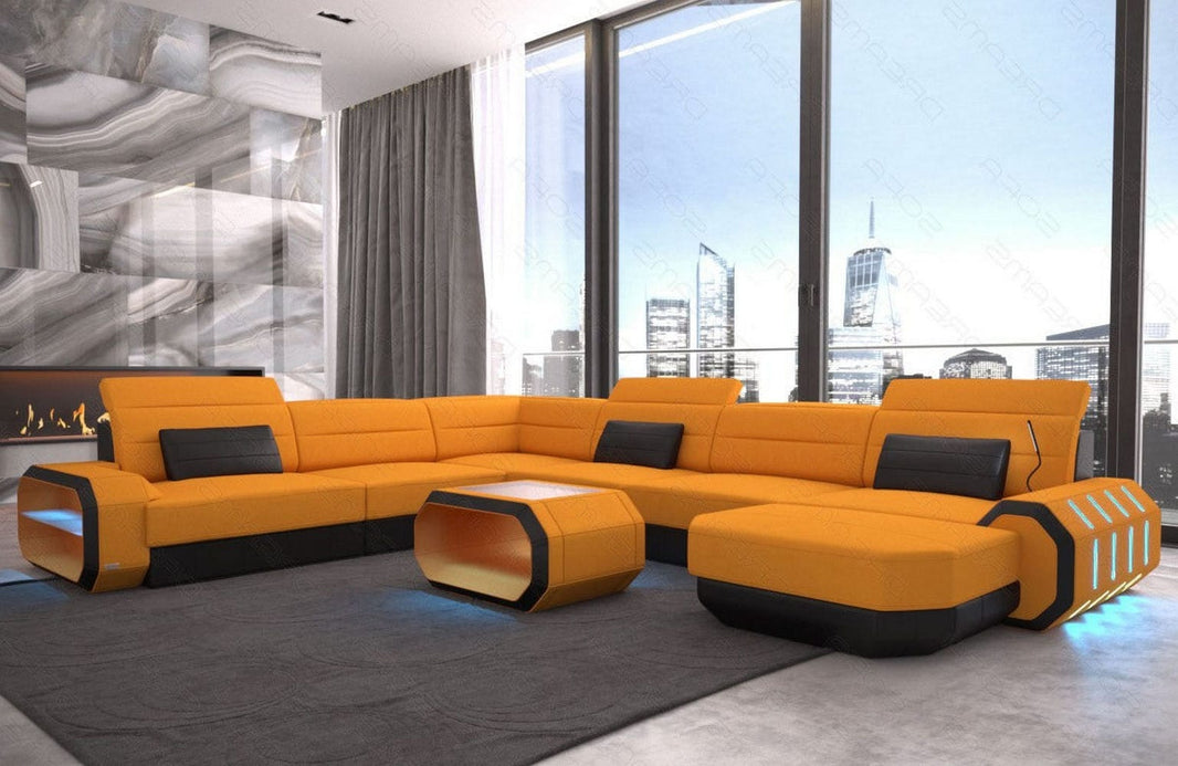 XXL Stoff Wohnlandschaft Roma U-Form
