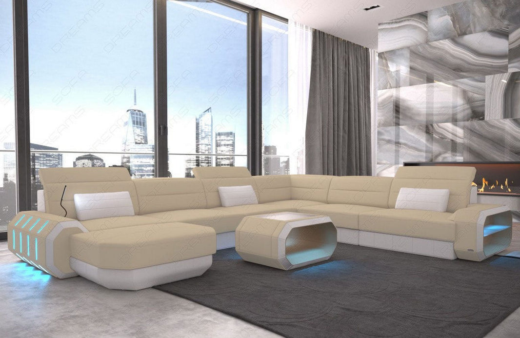 XXL Stoff Wohnlandschaft Roma U-Form