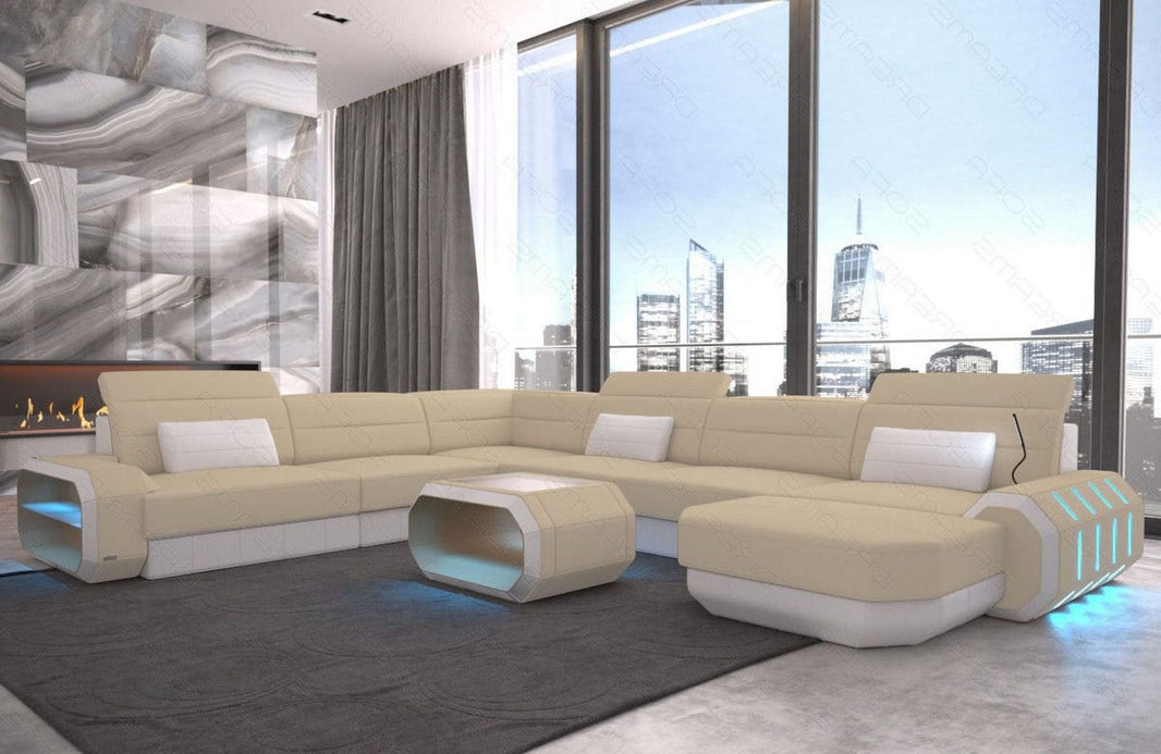 XXL Stoff Wohnlandschaft Roma U-Form