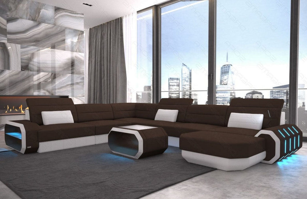 XXL Stoff Wohnlandschaft Roma U-Form