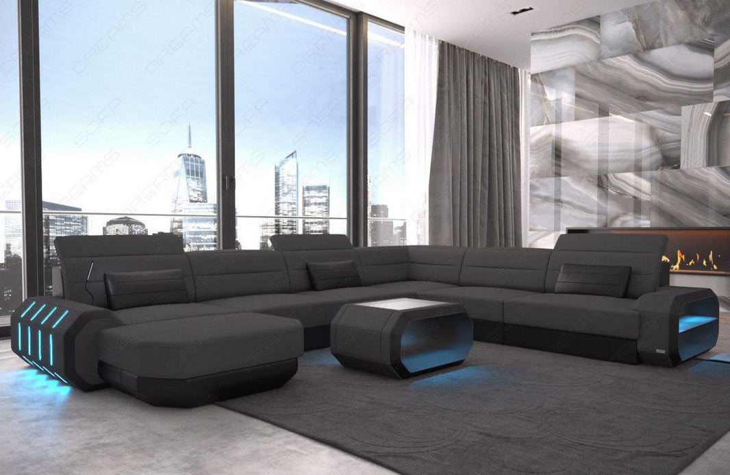 XXL Stoff Wohnlandschaft Roma U-Form
